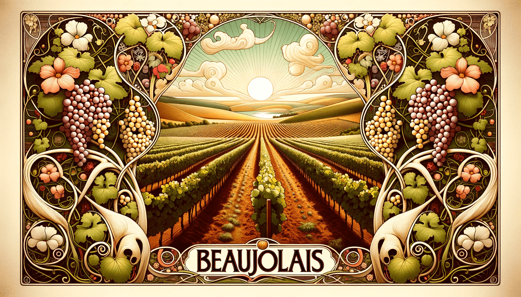vins-beaujolais-autour-d-un-verre-illustration-art-nouveau