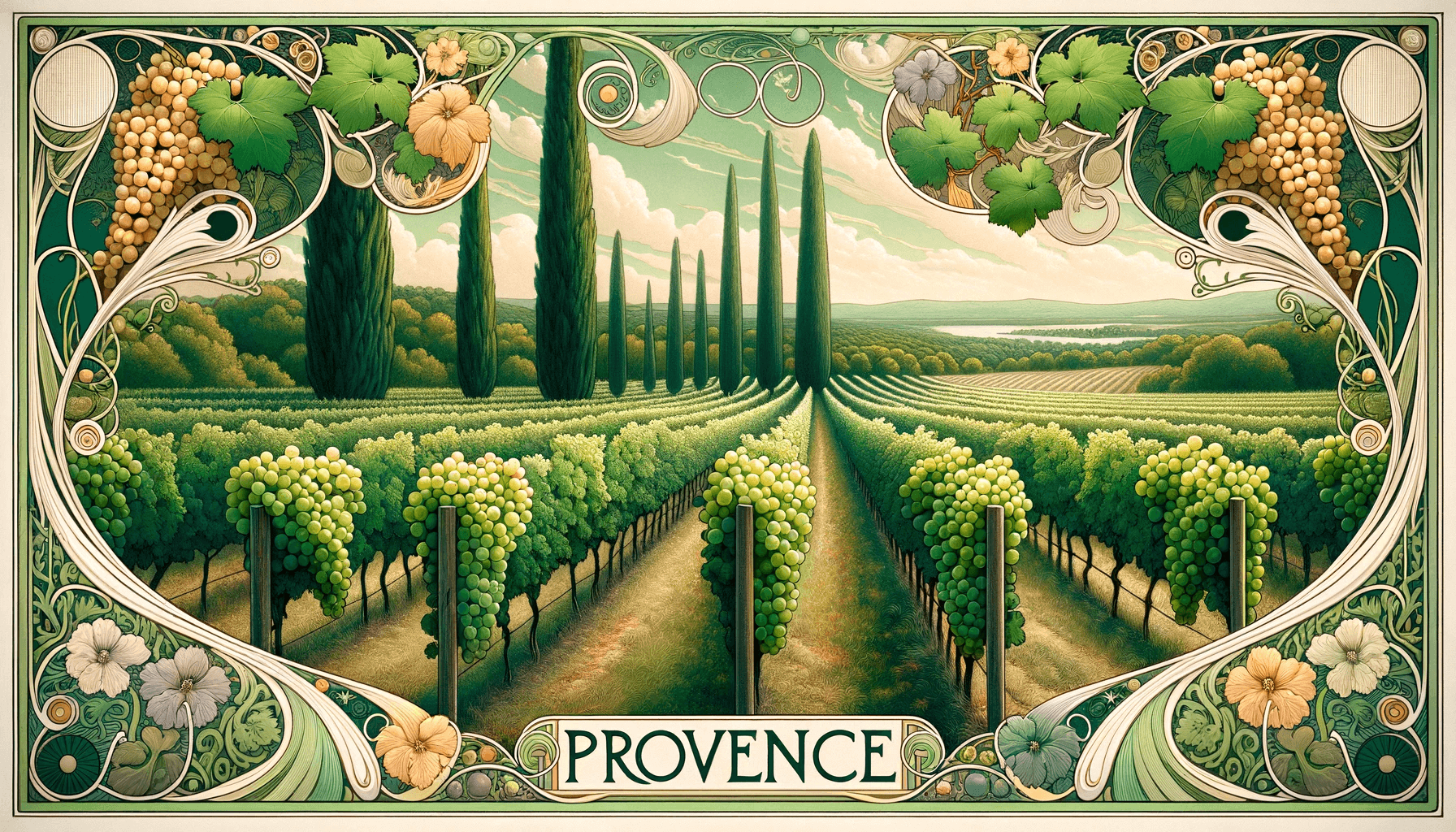 vins-provence-autour-d-un-verre-illustration-art-nouveau